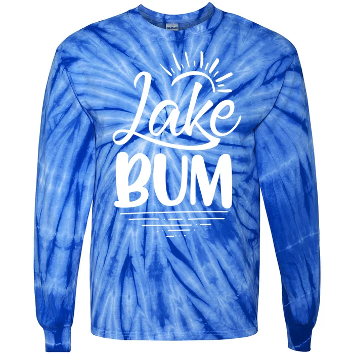 Lake Bum Summer Boating Funny Gift For Lake Lover Boat Life Gift Tie-Dye Long Sleeve Shirt