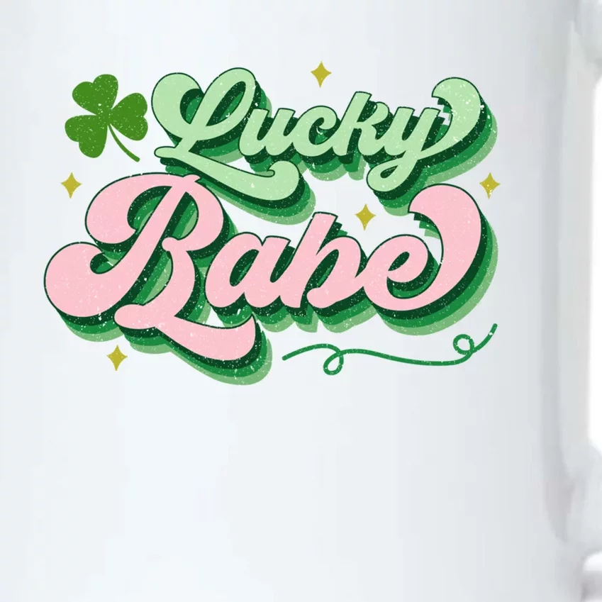 Lucky Babe Shamrock Funny St Patrick' Day Gift Black Color Changing Mug