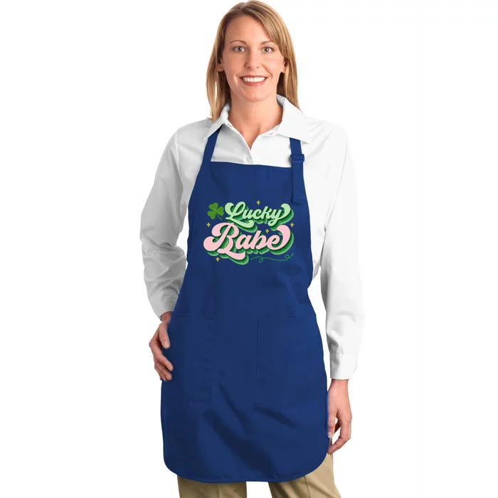 Lucky Babe Shamrock Funny St Patrick' Day Gift Full-Length Apron With Pocket