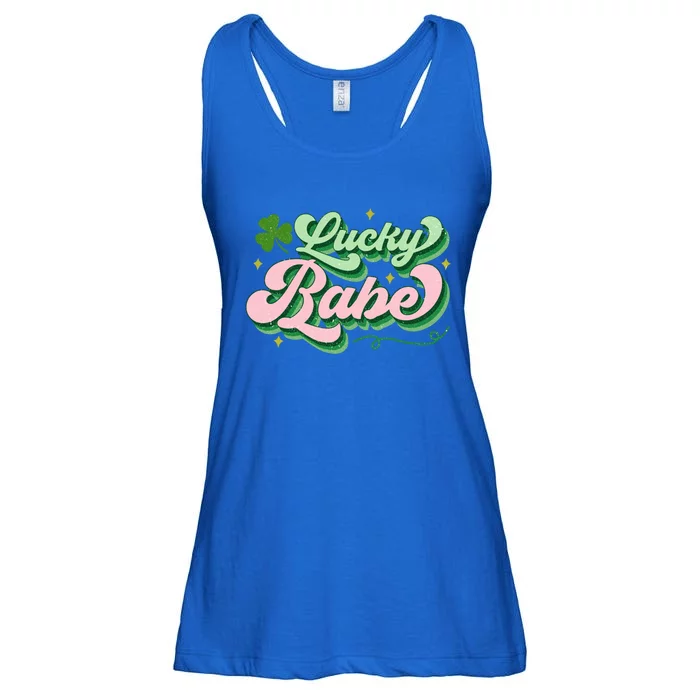 Lucky Babe Shamrock Funny St Patrick' Day Gift Ladies Essential Flowy Tank