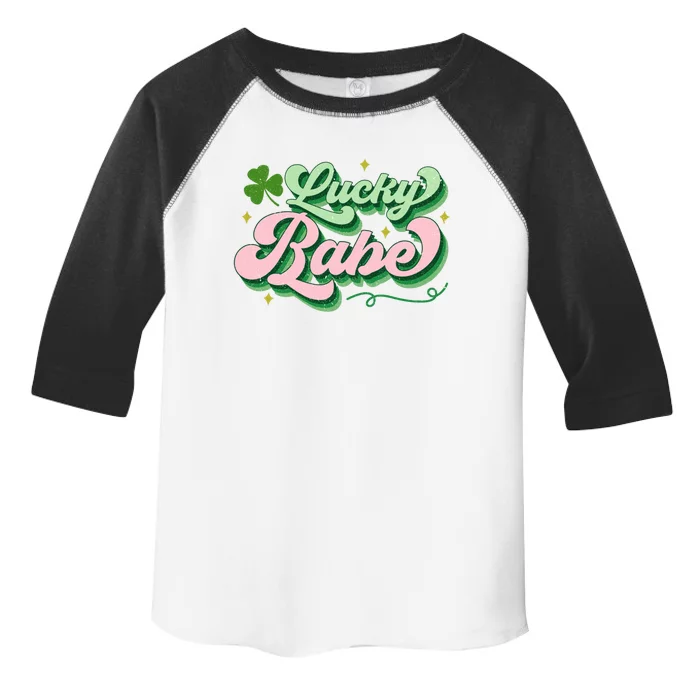 Lucky Babe Shamrock Funny St Patrick' Day Gift Toddler Fine Jersey T-Shirt