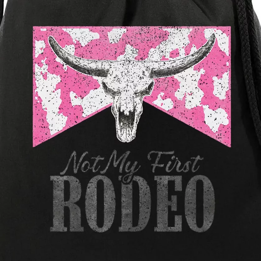 Leopard Bull Skull Western Life Country Not My First Rodeo Drawstring Bag