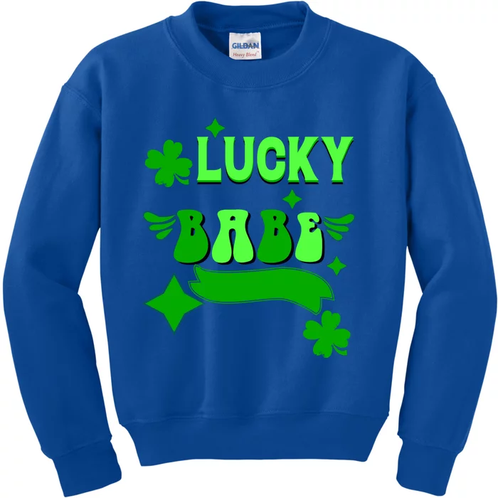 Lucky Babe St Patricks Day Shamrock Funny Meaningful Gift Kids Sweatshirt