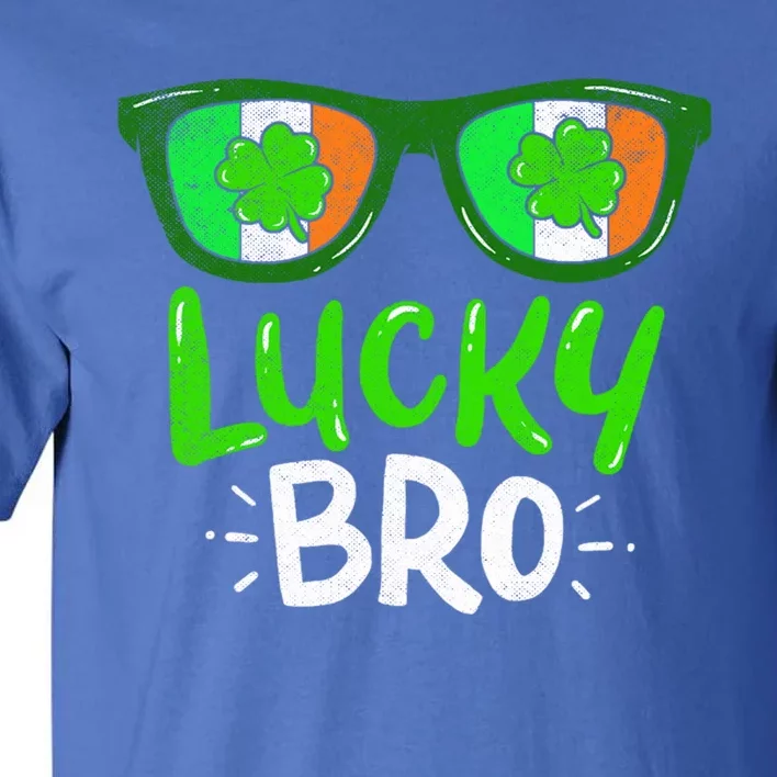 Lucky Bro Shamrock Shades Funny St Patrick's Day Irish Gift Funny Gift Tall T-Shirt