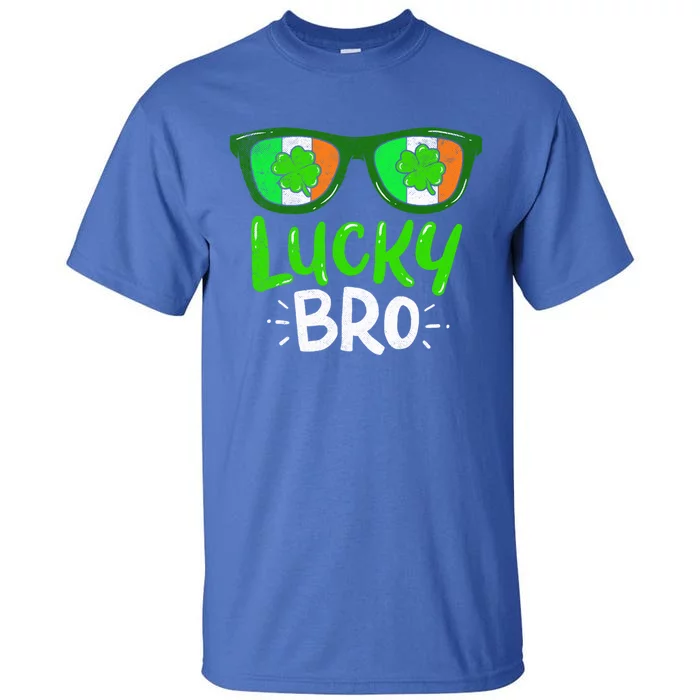 Lucky Bro Shamrock Shades Funny St Patrick's Day Irish Gift Funny Gift Tall T-Shirt