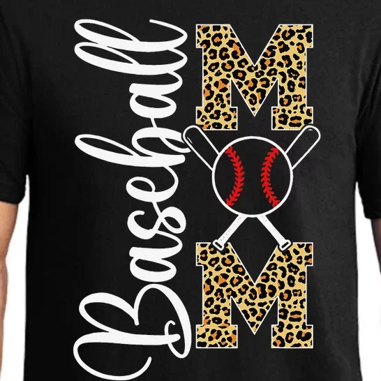 Leopard Baseball Softball Mom Mother's Day Funny Mom Life Pajama Set