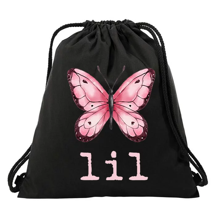 Little Butterfly Sorority Reveal Big Little for Lil Sister Drawstring Bag