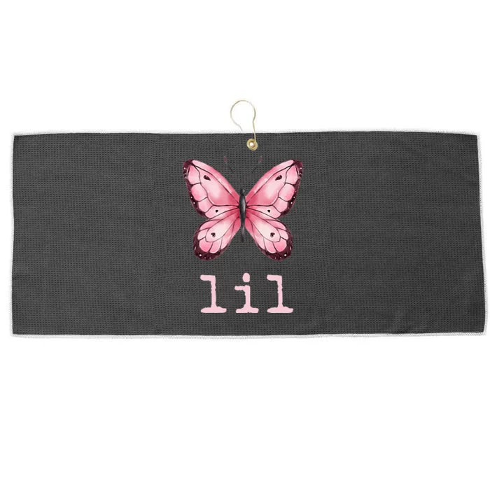 Little Butterfly Sorority Reveal Big Little for Lil Sister Large Microfiber Waffle Golf Towel