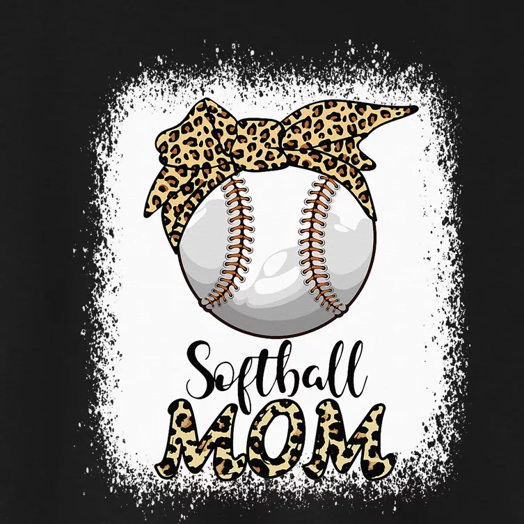 Leopard Baseball Softball Mom Lover Mother's Day Women's Crop Top Tee