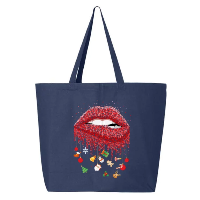 Lip Bite Sexy Santa Snowgiftflake Gingerbread Christmas Funny Gift 25L Jumbo Tote