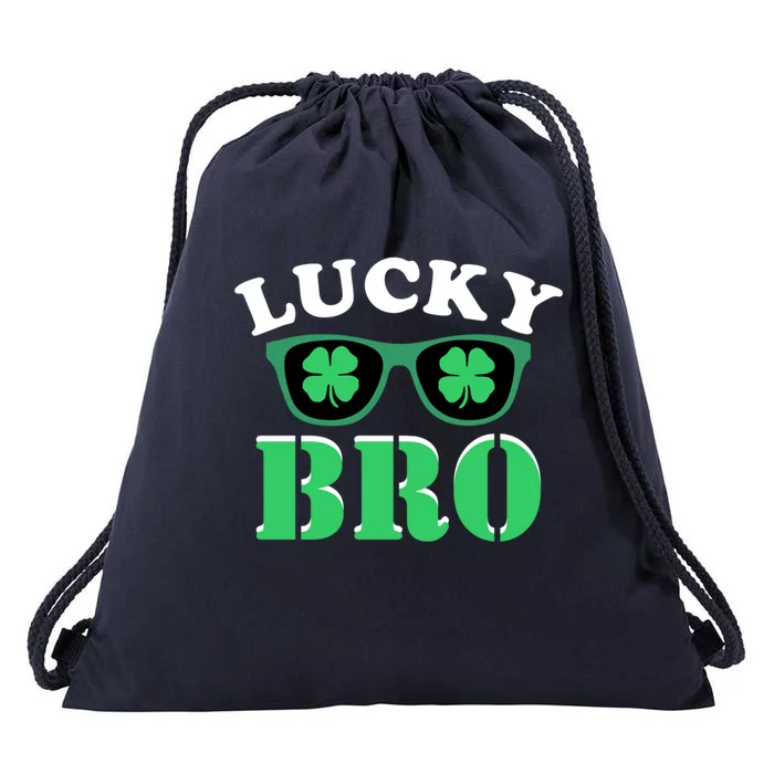 Lucky Bro St Patricks Day Funny Meaningful Gift Drawstring Bag