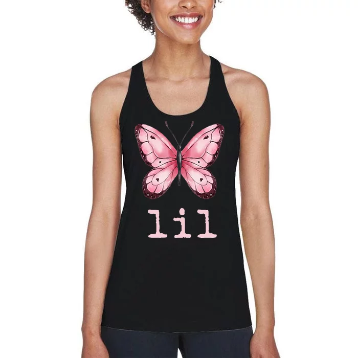 Little Butterfly Sorority Reveal Big Little for Lil Sister Women's Racerback Tank