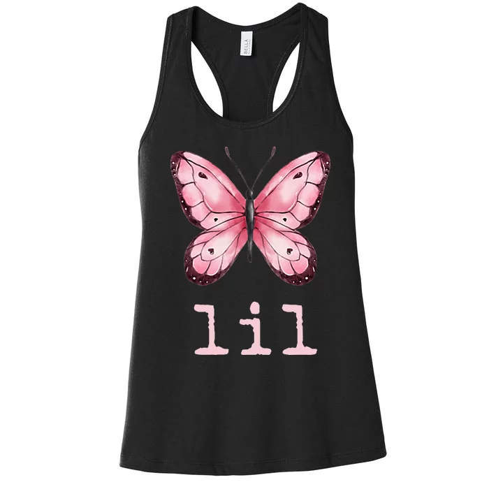 Little Butterfly Sorority Reveal Big Little for Lil Sister Women's Racerback Tank