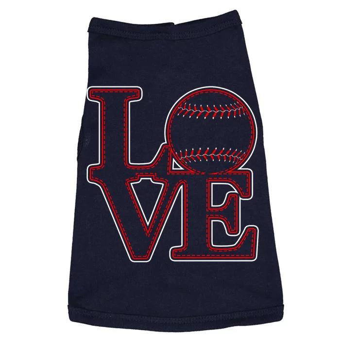 Love Baseball Stitch Letters Baseball Fan Doggie Tank