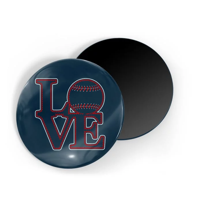 Love Baseball Stitch Letters Baseball Fan Magnet