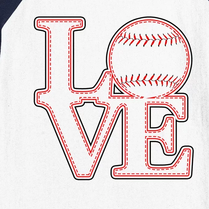 Love Baseball Stitch Letters Baseball Fan Baseball Sleeve Shirt