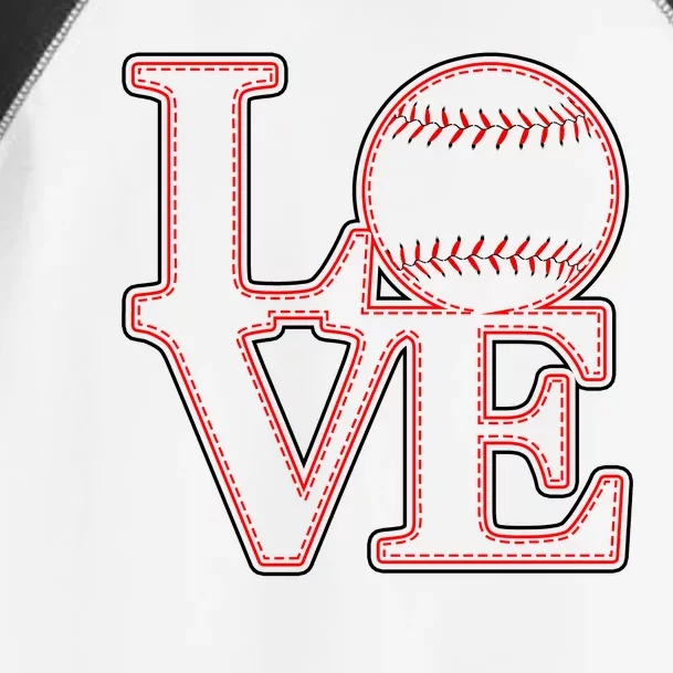 Love Baseball Stitch Letters Baseball Fan Toddler Fine Jersey T-Shirt