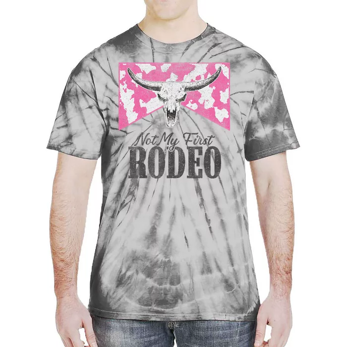 Leopard Bull Skull Western Life Country Not My First Rodeo Tie-Dye T-Shirt