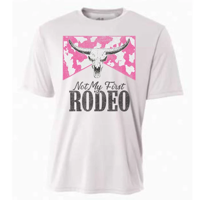 Leopard Bull Skull Western Life Country Not My First Rodeo Cooling Performance Crew T-Shirt