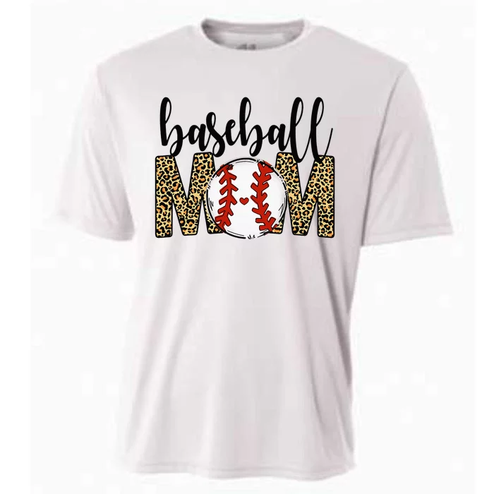 Leopard Baseball Softball Mom for Cute Casual Summer Cooling Performance Crew T-Shirt