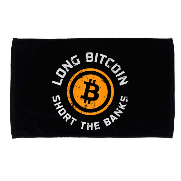 Long Bitcoin Short The Banks Btc Crypto Currency Blockchain Microfiber Hand Towel