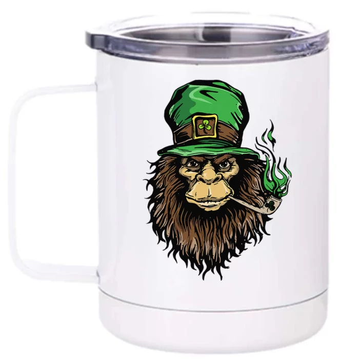 Leprechaun Bigfoot St Patricks Day Front & Back 12oz Stainless Steel Tumbler Cup