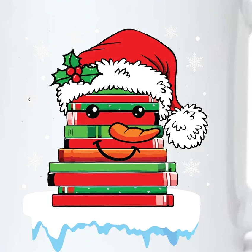 Librarian Book Santa Hat Reader Snow Pajamas Christmas Black Color Changing Mug