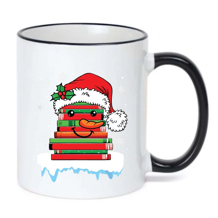 Librarian Book Santa Hat Reader Snow Pajamas Christmas Black Color Changing Mug