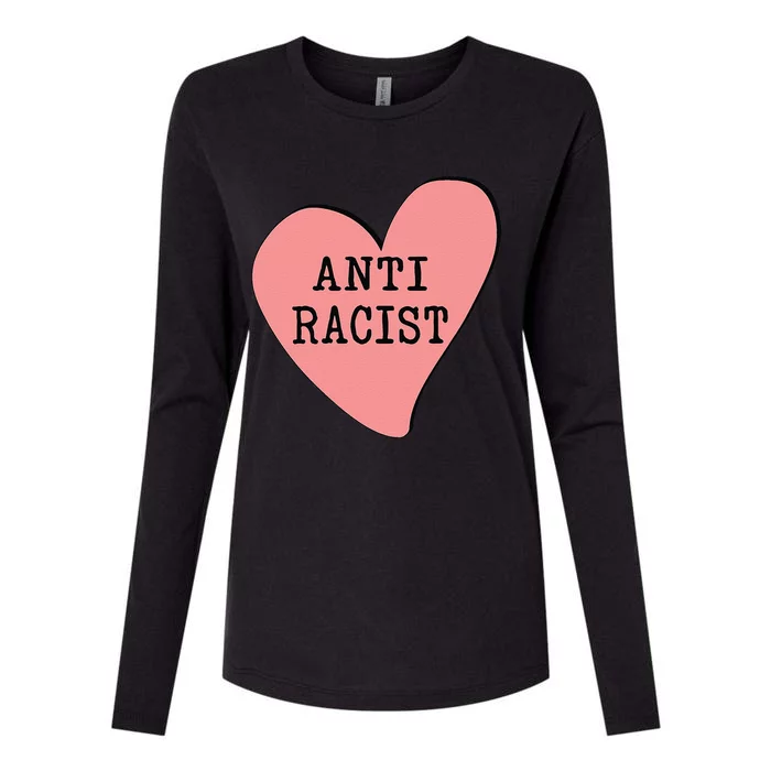 Love Blm Support Racial Equality Protest Heart Anti Racist Womens Cotton Relaxed Long Sleeve T-Shirt