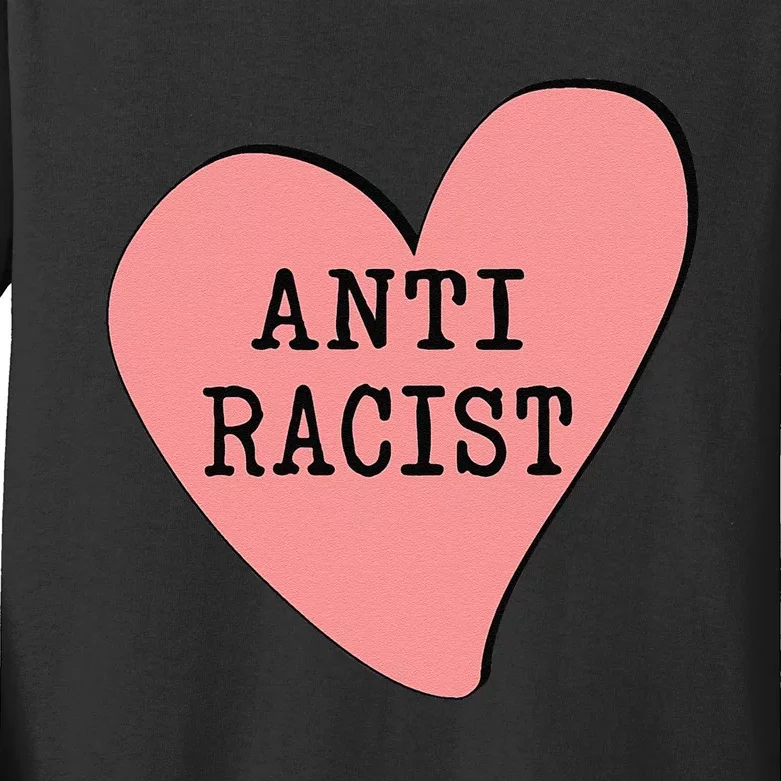 Love Blm Support Racial Equality Protest Heart Anti Racist Kids Long Sleeve Shirt