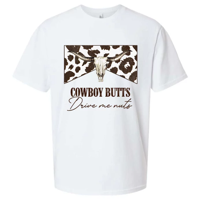 Leopard Bull Skull Western Cowboy Butts Drive Me Nuts Sueded Cloud Jersey T-Shirt