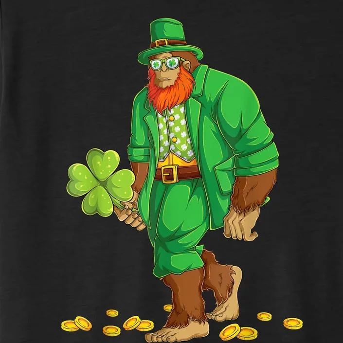 Leprechaun Bigfoot Shamrock St Patricks Day Sasquatch ChromaSoft Performance T-Shirt