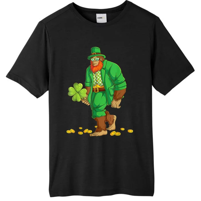 Leprechaun Bigfoot Shamrock St Patricks Day Sasquatch ChromaSoft Performance T-Shirt