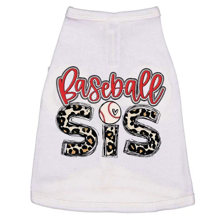 Leopard Baseball Sis Vintage Sport Lover Sister Mothers Day Doggie Tank