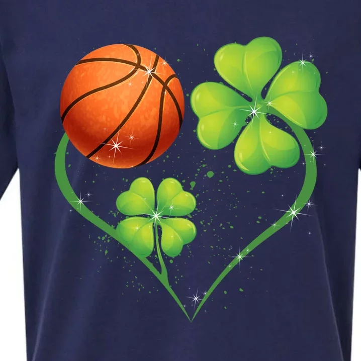 Love Basketball Shamrock Clover Saint Patrick's Day Gift Sueded Cloud Jersey T-Shirt