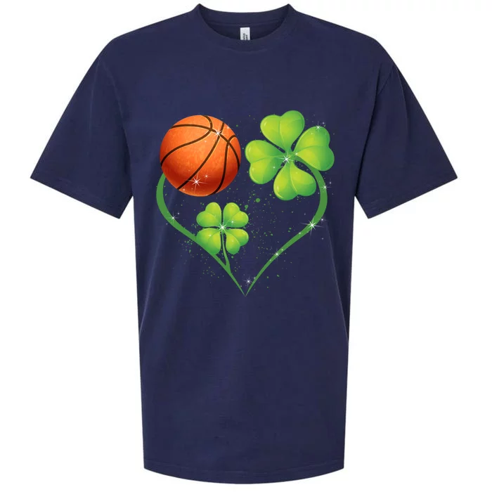 Love Basketball Shamrock Clover Saint Patrick's Day Gift Sueded Cloud Jersey T-Shirt