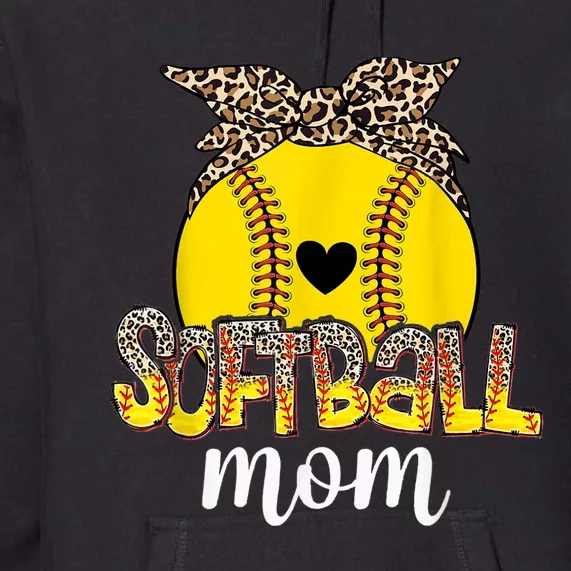 Leopard Baseball Softball Mom Life Game Day Mama Mothers Day Premium Hoodie