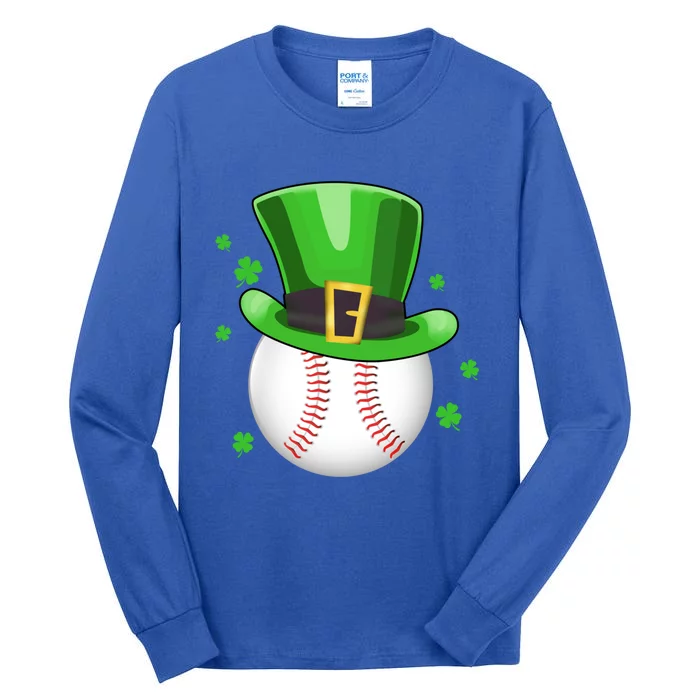 Leprechaun Baseball St Patricks Day Baseball Mom Funny Gift Tall Long Sleeve T-Shirt