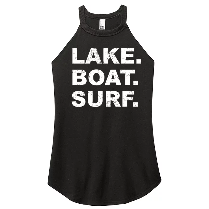 Lake Boat Surf Gift Wakesurf Wake Board Surfing Women’s Perfect Tri Rocker Tank