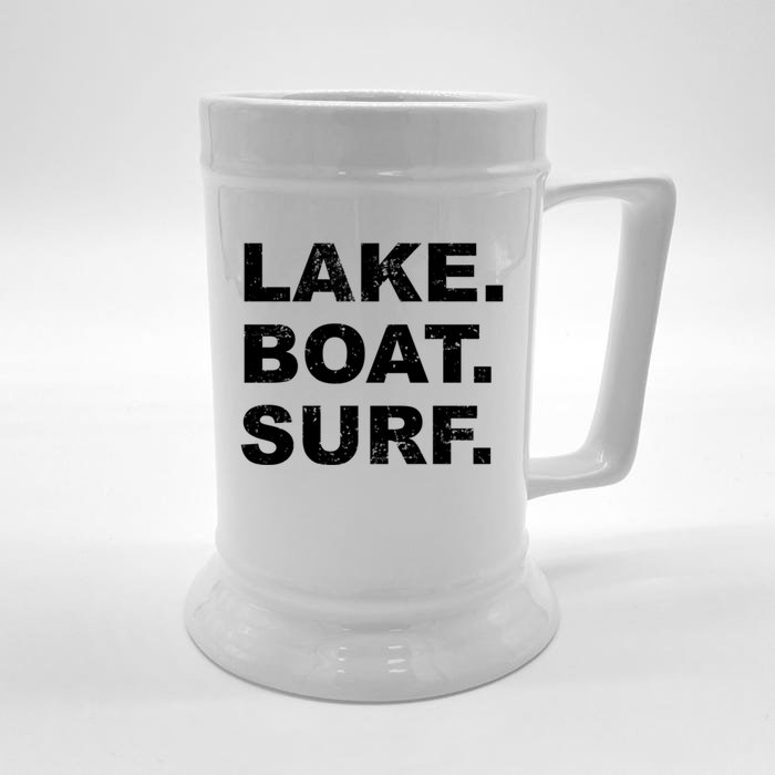 Lake Boat Surf Gift Wakesurf Wake Board Surfing Front & Back Beer Stein