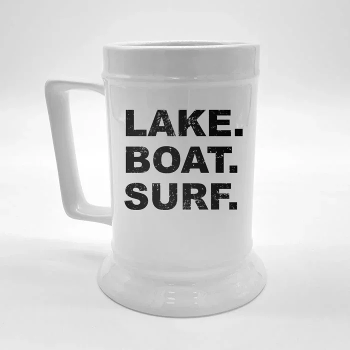 Lake Boat Surf Gift Wakesurf Wake Board Surfing Front & Back Beer Stein