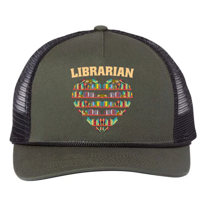 Librarian Books School Librarian Gift Retro Rope Trucker Hat Cap