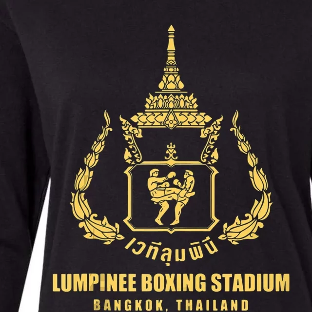 Lumpinee Boxing Stadium Bangkok Thailand Muay Thai Boxing Womens Cotton Relaxed Long Sleeve T-Shirt