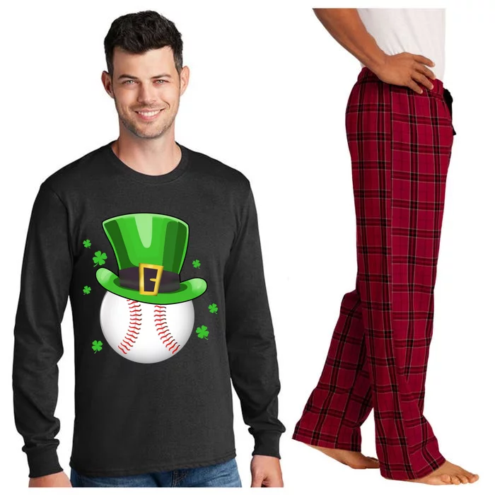 Leprechaun Baseball St Patricks Day Baseball Mom Gift Long Sleeve Pajama Set