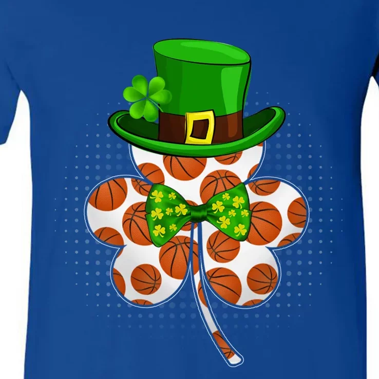 Leprechaun Basketball Shamrock St Patricks Day Irish Gift V-Neck T-Shirt