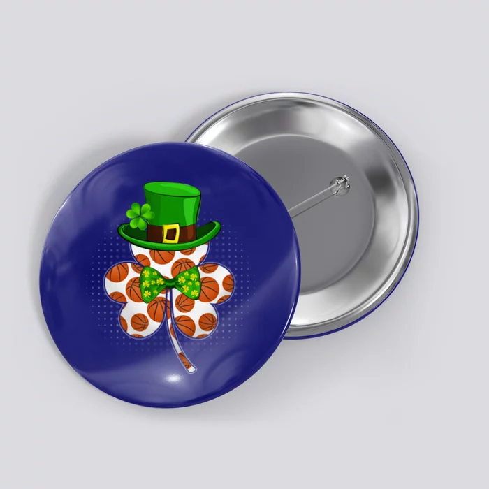 Leprechaun Basketball Shamrock St Patricks Day Irish Gift Button