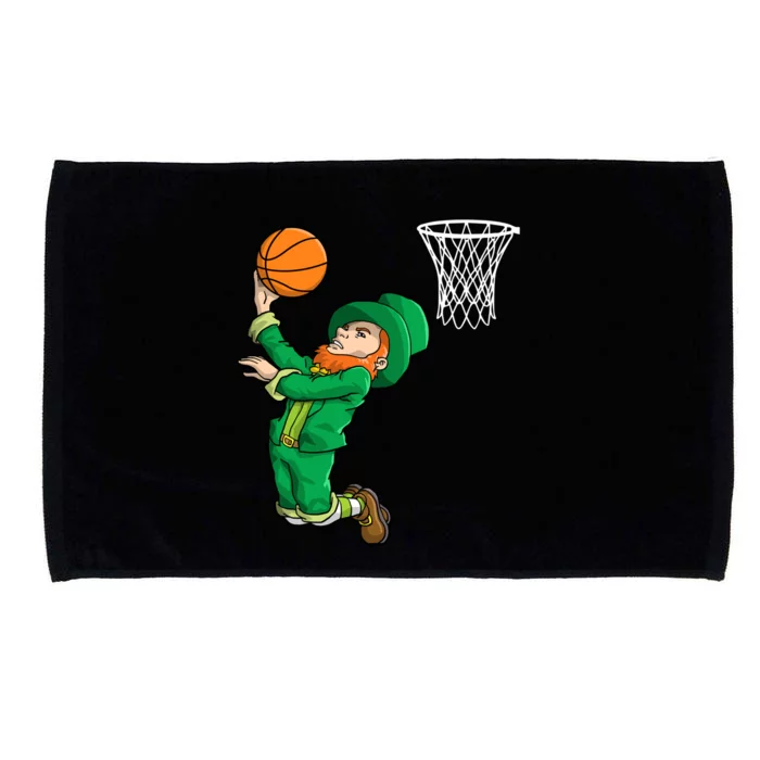 Leprechaun Basketball St Patricks Day Irish Slam Dunk Sports Meaningful Gift Microfiber Hand Towel