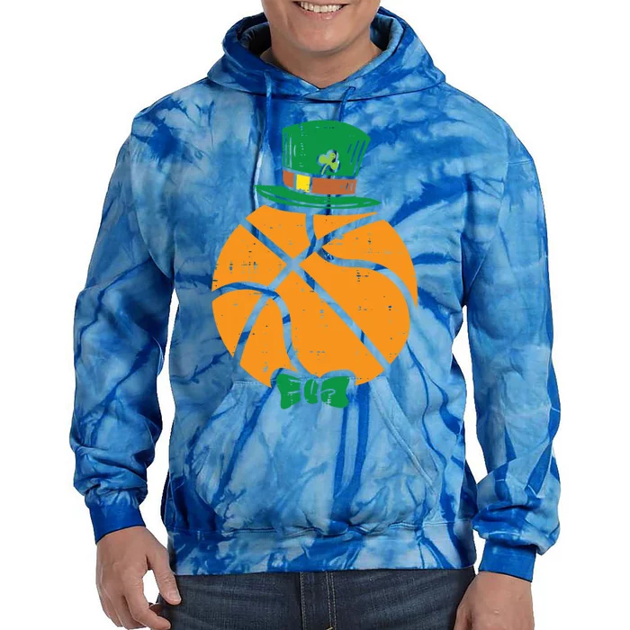 Leprechaun Basketball St Patricks Day Sports Gift Tie Dye Hoodie