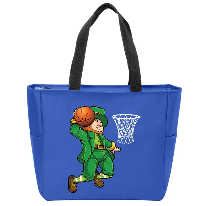 Leprechaun Basketball St Patricks Day Sports Gift Zip Tote Bag