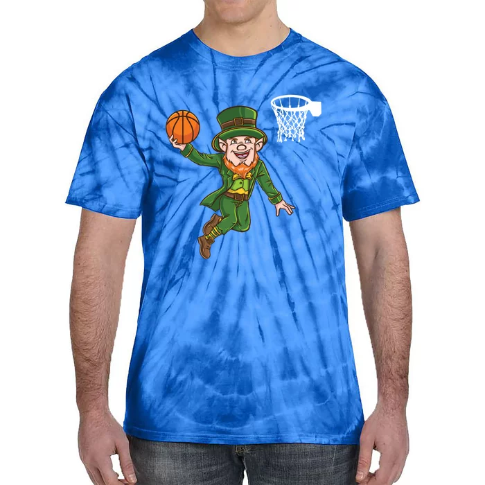 Leprechaun Basketball St Patricks Day Meaningful Gift Tie-Dye T-Shirt